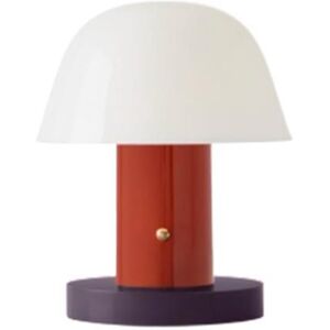 Lampe a poser & Tradition SETAGO-Lampe sans fil LED rechargeable avec variateur H22cm Marron