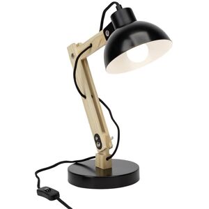 Lampe à poser Brilliant MODA-Lampe à poser Métal & Bois Naturel H59cm Noir - Publicité