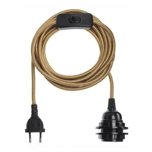 Accessoire luminaire Bazar Bizar CABLE-Cable avec prise E27 Textile 4.5m Dore