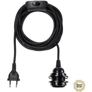 Accessoire luminaire Bazar Bizar CABLE-Cable avec prise E27 Textile 4.5m Noir