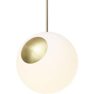 Suspension Nordic Tales BRIGHT SPOT-Suspension Laiton/Verre souffle bouche + rosace Ø20cm Blanc