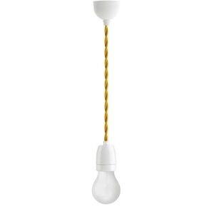 Lustre Zangra PORCELAINE-Suspension Porcelaine + Cable tresse Dore