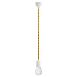 Zangra Suspension Zangra PORCELAINE-Suspension Porcelaine + Câble tressé H400cm Doré