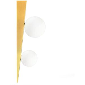 Applique murale Elements Lighting LINDSAY-Applique murale 2 lumieres Metal/Verre pour salle de bain H50cm Blanc