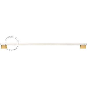 Applique murale Zangra STICK-Lampe tubulaire LED & 2 bases Metal/Verre L100cm Dore