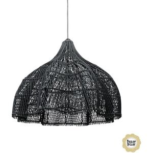 Suspension Bazar Bizar THE WHIPPED-Suspension Rotin Ø60cm Noir