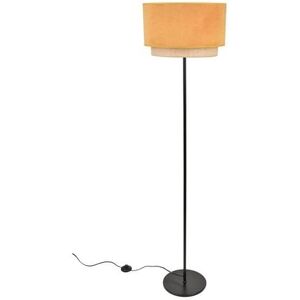 Lampadaire Corep BOHEME-Lampadaire métal, velours et raphia H160cm Jaune - Publicité