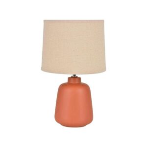 Lampe à poser Corep PAROS-Lampe à poser céramique et coton naturel H34cm Rouge - Publicité