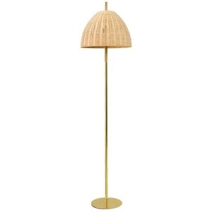 Lampadaire Mediterranean Objects AMÀ-Lampadaire Laiton/Rotin H164cm Beige