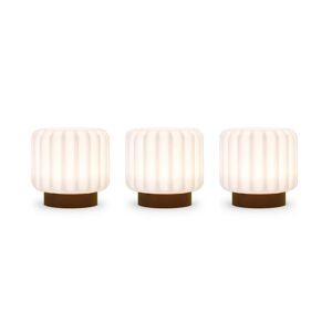 Lampe a poser Atelier Pierre DENTELLES-3 Lampes a poser Tactiles H9cm Marron