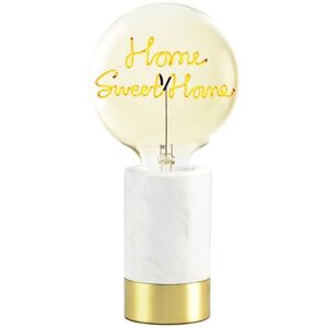 Lampe a poser Message In The Bulb HOME SWEET HOME-Lampe a poser Marbre/Verre H 28.7m Blanc