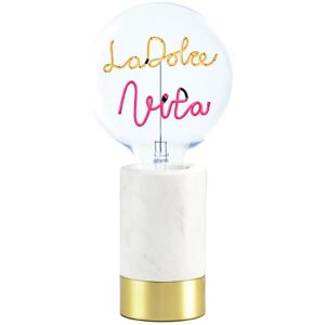 Lampe a poser Message In The Bulb LA DOLCE VITA-Lampe a poser Marbre/Verre H 28.7cm Blanc