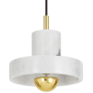 Suspension Tom Dixon STONE-Suspension LED Marbre avec ampoule Ø18cm Blanc