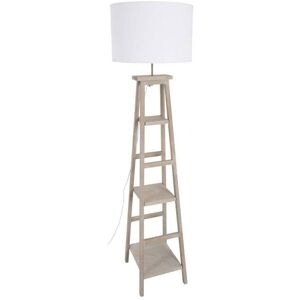 Corep Lampadaire Corep BOOKY-Lampadaire avec étagères Bois & Coton blanc H162cm Blanc