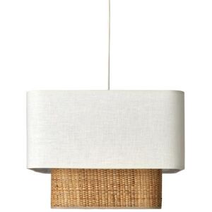 Suspension LIGHTONLINE UZES-Suspension bi-matieres Lin/Rabane L35cm Jaune