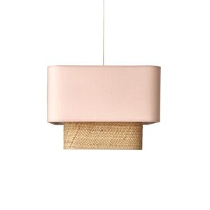 Suspension LIGHTONLINE UZES-Suspension bi-matieres Lin/Rabane L35cm Rose