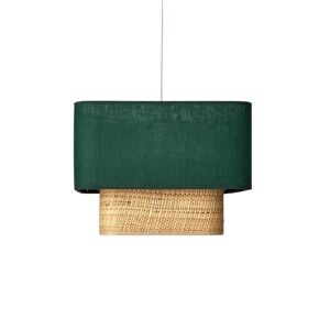 Suspension LIGHTONLINE UZES-Suspension bi-matieres Lin/Rabane L35cm Vert