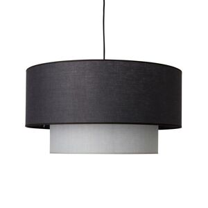 Suspension LIGHTONLINE ARBOIS-Suspension bi-matieres Coton/Lin Ø60cm Gris