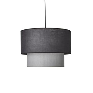 Suspension LIGHTONLINE ARBOIS-Suspension bi-matieres Coton/Lin Ø40cm Gris