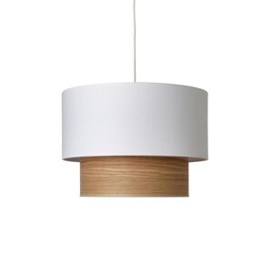 Suspension LIGHTONLINE ARBOIS-Suspension bi-matieres Coton/Lin Ø40cm Blanc