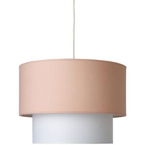 Suspension LIGHTONLINE ARBOIS-Suspension bi-matieres Coton/Lin Ø40cm Rose