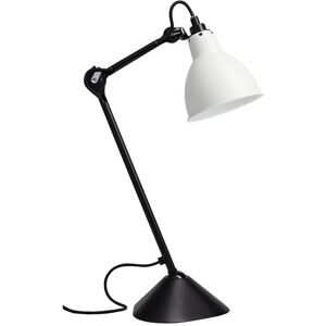 Lampe a poser DCW Editions Lampe Gras N°205-Lampe de bureau corps noir acier H46cm Blanc