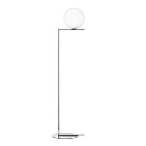 Flos Lampadaire Flos IC F2-Lampadaire Verre H185cm Argenté