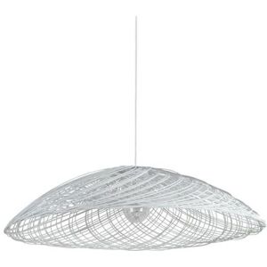 Suspension Forestier SATELISE-Suspension Rotin Ø55cm Blanc