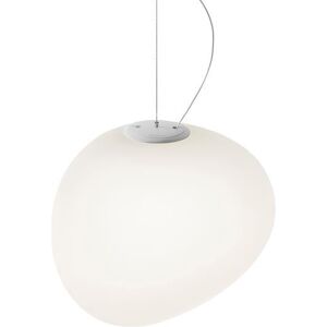 Suspension Foscarini GREGG MEDIA-Suspension Metal & Verre Souffle Ø31cm Blanc