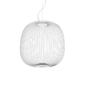 Suspension Foscarini SPOKES 2-Suspension LED Fils de Fer Variateur H52,5cm Blanc