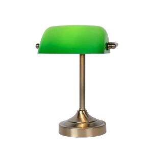 Lampe a poser Lucide BANKER-Lampe de bureau Metal & Verre H30cm Vert