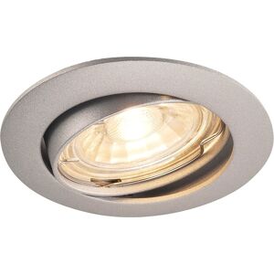 SLV PIKA, encastré de plafond intérieur, rond, orientable, gris argent, GU10/QPAR51, 50W max - Spot de plafond - Publicité