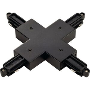 SLV Connecteur en X, pour rail 1 allumage en saillie, interieur, noir, avec possibilite - Accessoires pour barres conductrices monophasees