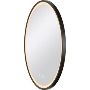 SLV TRUKKO 60, miroir Ø 60 cm, chrome, bord noir - Lampes murales et de plafond