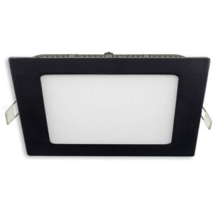 ISOLED Downlight LED ultraplat carré noir, 18W, 225x225mm, Colorswitch 3000 3500 4000K, dimmable - Spot de plafond