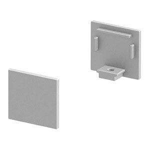 SLV GRAZIA 10, embouts pour profil en saillie standard, avec diffuseur plat, alu, 2 pieces - Accessoires pour eclairage decoratif