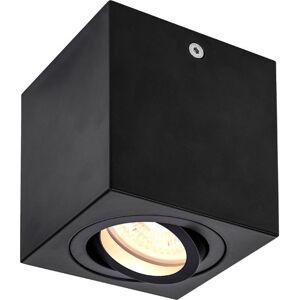 SLV TRILEDO, plafonnier intérieur, simple, carré, noir, GU10/LED GU10 51mm, 10W max - Lampes murales et de plafond