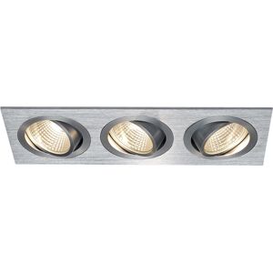 SLV Encastré NEW TRIA 3 SET à trois lampes, LED, 3000K, rectangulaire, alu - Spot de plafond