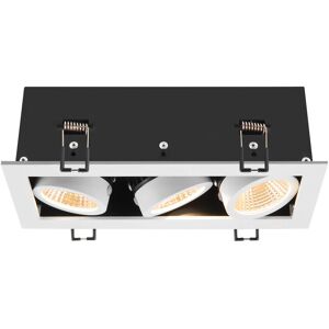 SLV KADUX, encastré de plafond, triple, 3000 K, 38°, IP 20, carré, blanc - Luminaires encastrés