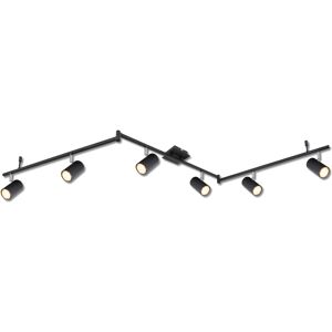 ISOLED Spot de plafond noir mat, 6xGU10 douille, sans ampoules - Lampes murales et de plafond