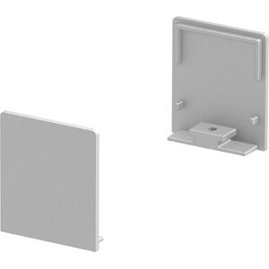 SLV GRAZIA 20, embouts pour profil en saillie plat, avec diffuseur haut, alu, 2 pièces - Accessoires pour éclairage décoratif