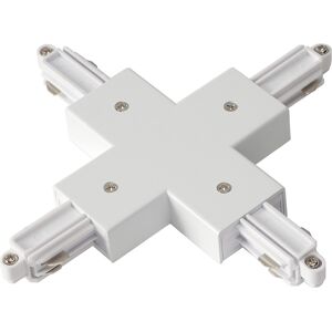 SLV Connecteur en X, pour rail 1 allumage en saillie, interieur, blanc, avec possibilite - Accessoires pour barres conductrices monophasees