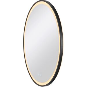 SLV TRUKKO 80, miroir Ø 80 cm, chrome, bord noir - Lampes murales et de plafond