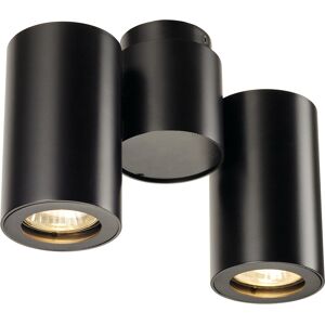 SLV ENOLA B, applique et plafonnier intérieur, double, noir, GU10/QPAR51, 2x 50W max, inclinable - Lampes murales et de plafond