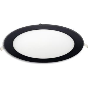 ISOLED Downlight LED, 18W, rond, ultra plat, éblouissement réduit, noir, blanc chaud, CRI90 - Spot de plafond