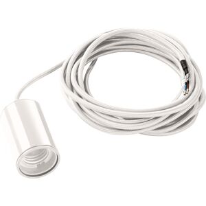 SLV FITU, suspension intérieure, hauteur 9,1 cm, blanc, E27, 60W max, câble nu sans patère de 5m - Lampes pendulaires