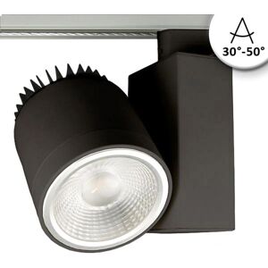 ISOLED Projecteur pour rail 3 allumages, focalisable, 30W, 30°-50°, noir mat, blanc neutre - Lampes avec adaptateur triphasé 230V - Publicité