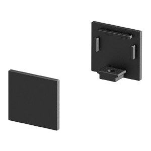 SLV GRAZIA 10, embouts pour profil en saillie standard, avec diffuseur plat, noir, 2 pieces - Accessoires pour eclairage decoratif