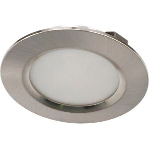 ISOLED Spot LED encastrable pour meubles, alum. brosse, rond, 3W, 120°, 24V DC, blanc dyn. - Luminaires encastres