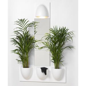 Verti Copenhagen Pots de fleurs suspendus en biopolymere + miroir et eclairage LED